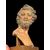 Serie dì 6 teste dì statuine da presepe napoletane in terracotta dipinta con occhi in vetro montate su base lignea.