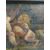Specchiera legno rovere con olio su tela Luigi XVI rappresentante putti Francia