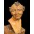 Serie dì 6 teste dì statuine da presepe napoletane in terracotta dipinta con occhi in vetro montate su base lignea.