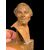 Serie dì 6 teste dì statuine da presepe napoletane in terracotta dipinta con occhi in vetro montate su base lignea.