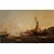 Olio su tela Marina con Laguna di Venezia datato 1877