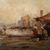 Olio su tela Marina con Laguna di Venezia datato 1877