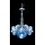 Lampadario in acciaio con sei bulbi in vetro.Murano
