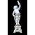 Coppia di grandi candelieri putti in maiolica a decoro floreale policromo.Gian  Battista Viero,Nove di Bassano.
