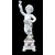Coppia di grandi candelieri putti in maiolica a decoro floreale policromo.Gian  Battista Viero,Nove di Bassano.