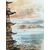 Acquarello primi '900 Pagoda, firmato, mis 59x46 cm