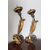 Antica coppia di bracci antichi del 700 in legno dipinto dorati e laccati . Applique candelabri 