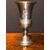Bicchiere - calice in argento con simboli ebraici e motivi floreali.