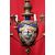 Nine-lamp majolica chandelier