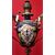 Nine-lamp majolica chandelier