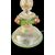 Lampada in vetro balloton a corpo globulare con fiori in rilievo e foglia oro.Murano.