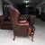 Poltrona chesterfield bergere vintage inglese originale in pelle marrone 
