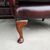 Poltrona chesterfield bergere vintage inglese originale in pelle marrone 