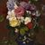 DIPINTI ANTICHI DI FIORI, NATURE MORTE CON GIGLI E ROSE, OLIO SU TELA, DELL 800. (QF635)