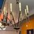 Lampadario anni 50 Design a  luci Modernariato in ottone dorato . Chandelier . 