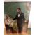 Dipinto su tela di grandi dimensioni raffigurante Cavour . 130 x 100