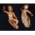 Coppia di putti antichi a tronco unico in legno dorato. Firenze fine XVII secolo.