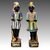 Mondovi &#39;(?) Ancient and rare pair of men and women of polychrome pottery servants     