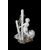 Centrotavola in porcellana bianca decorata con scultura putto del 1800