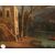 Quadro inglese del 1800 Olio su tela "Paesaggio con fiume e monti" 