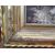 Quadro olandese del 1800 Olio su tavola paesaggio innevato con mulino ad acqua