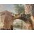 Pittore italiano (XVIII sec.) - Paesaggio con rovine e personaggi.
