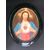 Dipinto ovale olio su tela raffigurante figura di Cristo.