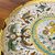 Antica crespina piatto Deruta con Leone primi XVII sec maiolica . Mis diametro cm 24