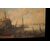 Olio su tela inglese del 1700 "Veduta Marina con personaggi"