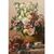 DIPINTI ANTICHI DI FIORI, NATURE MORTE CON MALVAROSE E HIBISCUS, OLIO SU TELA, DELL 800. (QF648)