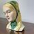 Ragazza con fazzoletto Antonio Ronzan anni 40 Decò .  Ceramica Mis h 24 