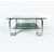 Coffee table doppio top vetro fumé e acciaio
