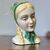 Ragazza con fazzoletto Antonio Ronzan anni 40 Decò .  Ceramica Mis h 24 