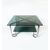 Coffee table doppio top vetro fumé e acciaio