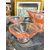 Antico servizio art Decò 1940 in vetro rosa, mis. coppa grande 13x24 cm coppe piccole 7x13