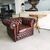 Poltrona chesterfield club vintage inglese originale in pelle marrone 