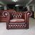 Poltrona chesterfield club vintage inglese originale in pelle marrone 