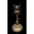 Lampada in bronzo con fusto rastremato e base tonda. Periodo Art Nouveau.