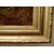Olio su tela del 1800 firmato raffigurante paesaggio campestre con fattoria e gregge di pecore