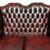 Divano 2 posti chesterfield modello Queen Anne originale vintage in pelle rosso bordeaux 