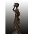Coppia di antiche statuette del 1800 Giovani fanciulle con base in marmo 
