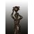 Coppia di antiche statuette del 1800 Giovani fanciulle con base in marmo 
