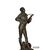 Piccola scultura francese in bronzo del 1800 raffigurante Pierrot con Chitarra