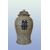 Antico vaso potiche cinese di inizio 1800 in porcellana decorata bianca e blu, marchio manifattura sul fondo