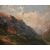 Olio su tavola Italiano del XX secolo raffigurante Paesaggio di montagna "Franco Ricciardi" firmato