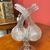 Vaso Ampolla gemina in vetro Murano Venezia 1780 .  dipinta . Mis h 23 l 13