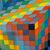 Serigrafia quadro astratto Victor Vasarely .1969 Multicolor  mis  80 x 45 