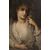 Splendido Ritratto di fanciulla Olio su tela francese di inizio 1800
