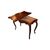 Tavolino da gioco italiano di metà 1800 in legno di noce