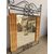 Specchio in ferro battuto e vimini, vintage, anni '60, mis 88x63 cm, modernariato